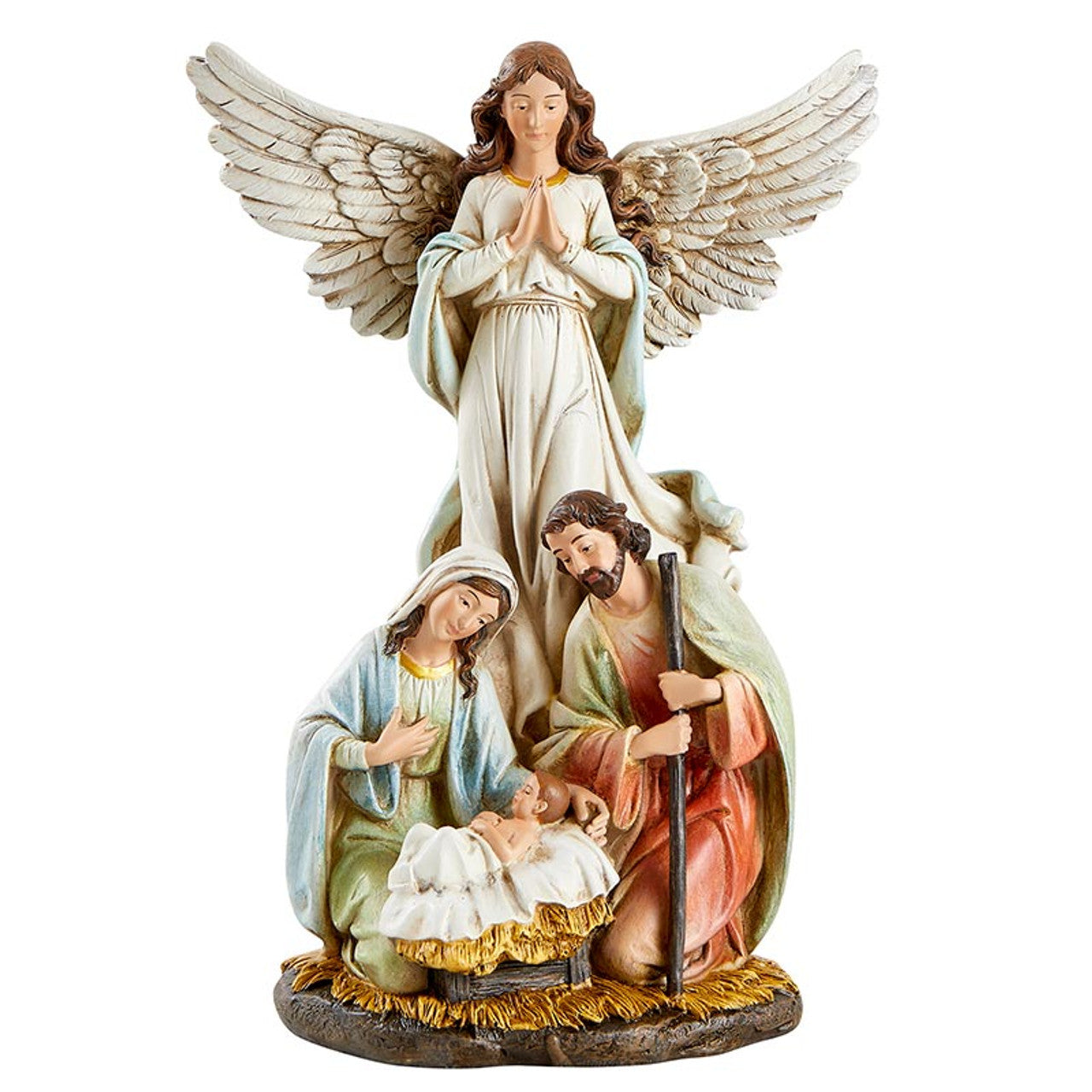 Figurine-Angel/Holy Family-Christmas-12"