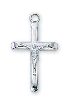 Necklace/SS/Crucifix/M/18" CH