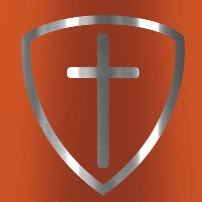 Tumbler-40oz-Cross Shield-Orange-W/Straw