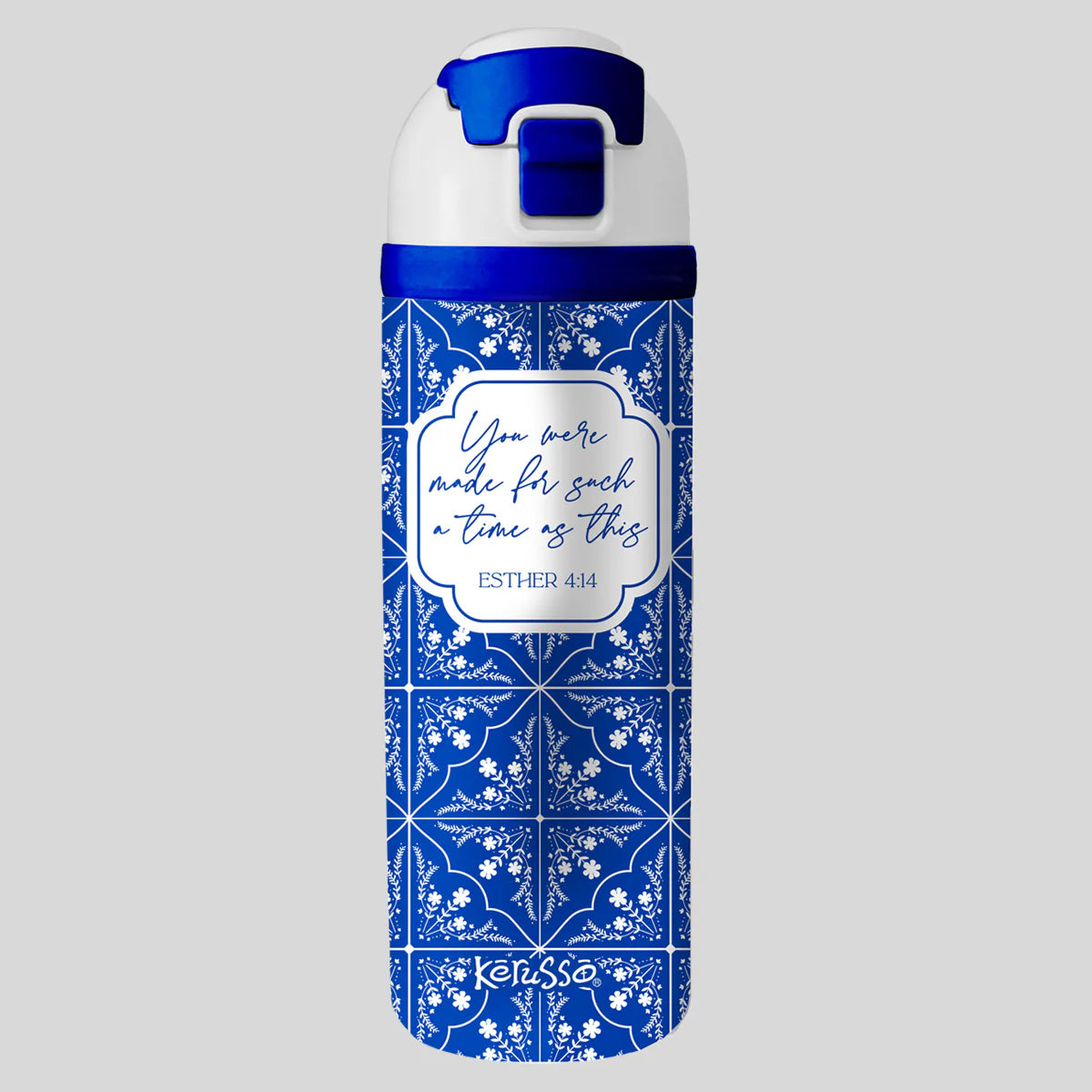 Tumbler-Ester-Blue & White-24oz