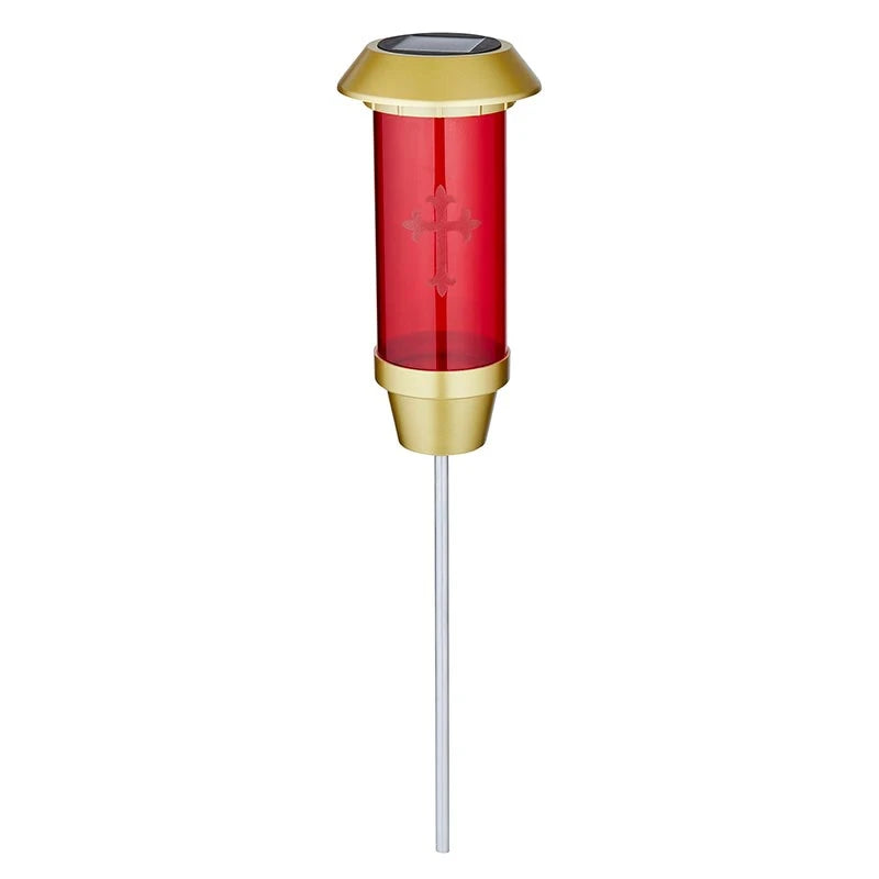 Memorial Light-Solar LED-Red Plastic