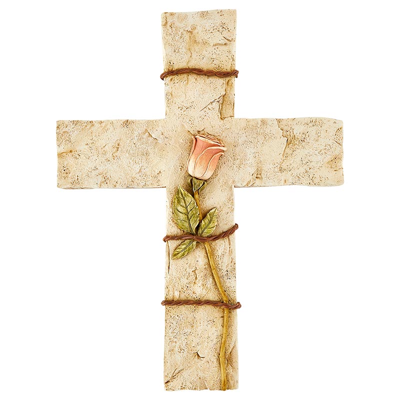 Cross-Rose-Painted