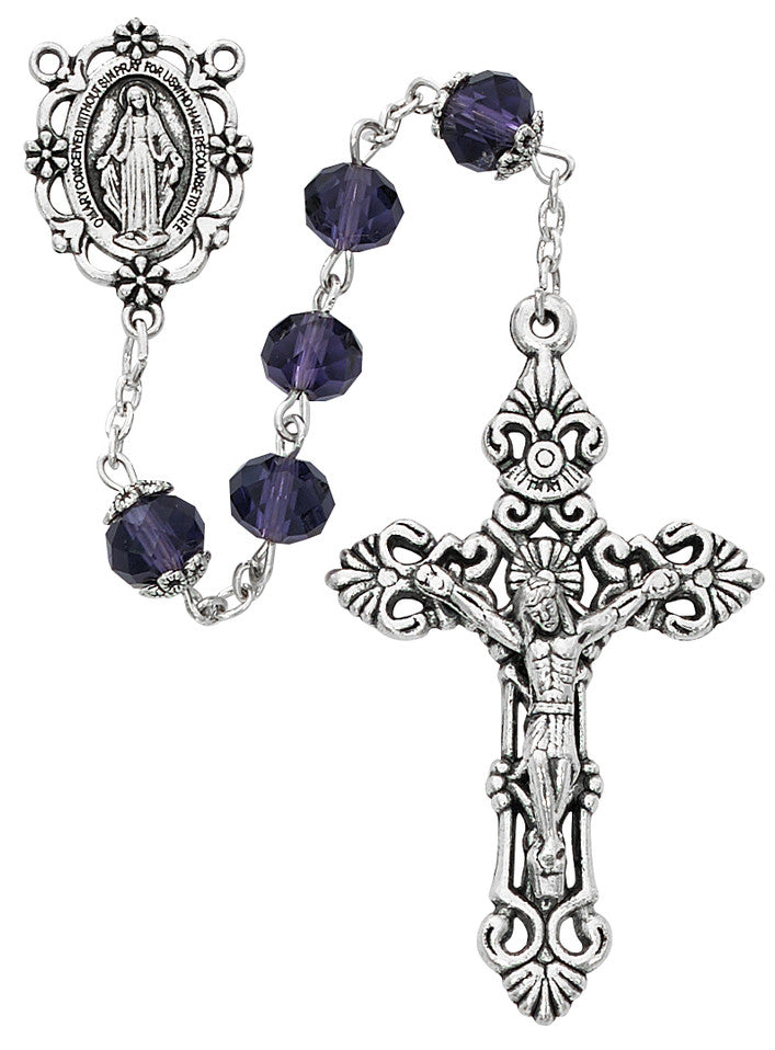 Rosary/Amethyst/Sun-Cut/8mm