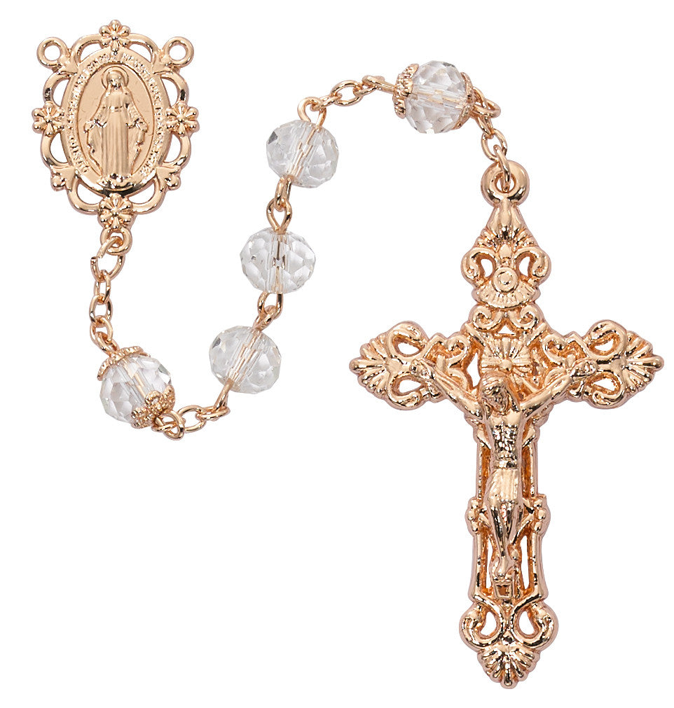 Rosary Center/Crystal/Rose Gold/8mm