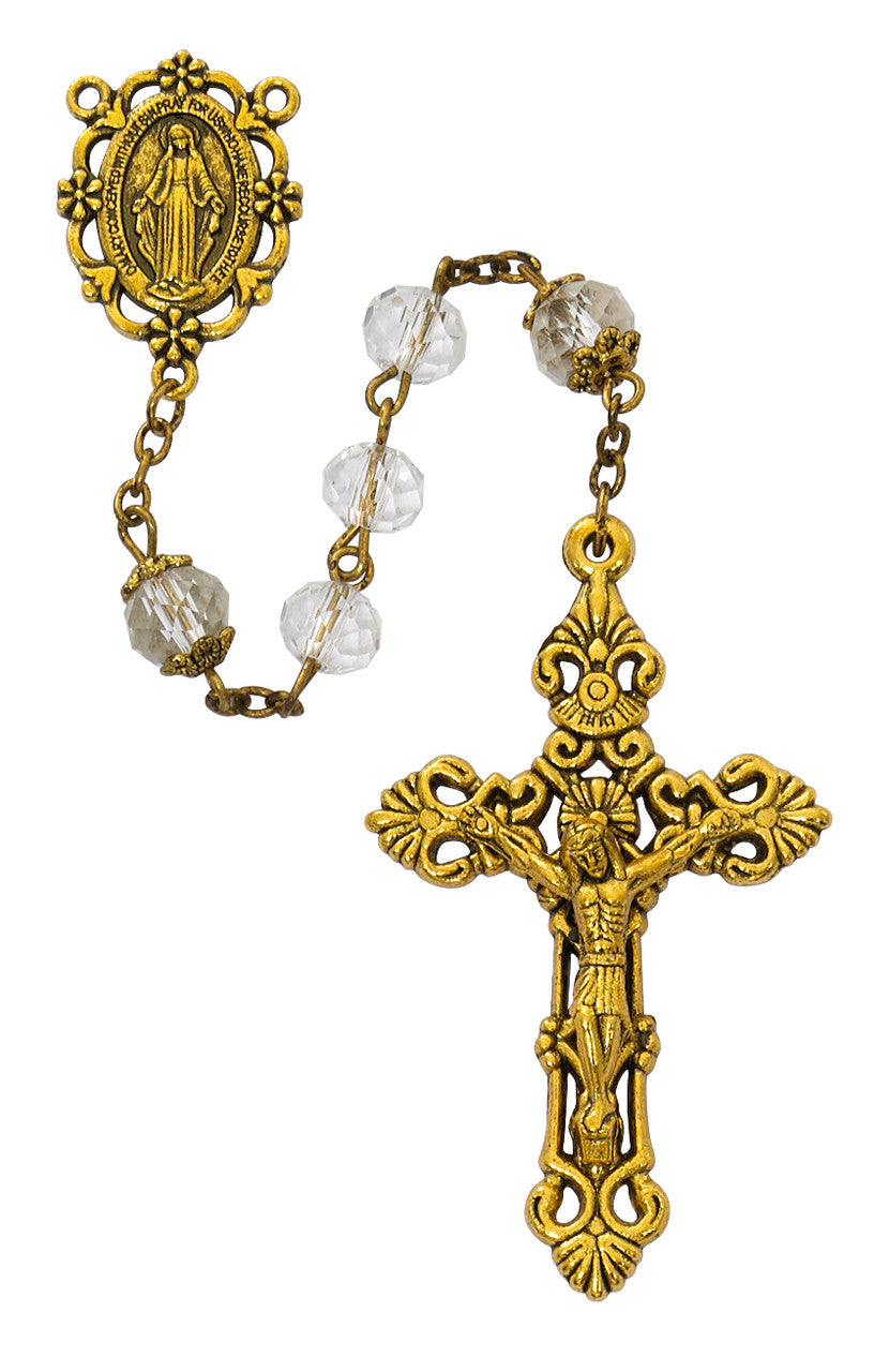 Rosary-Crystal-Antique Gold-8MM