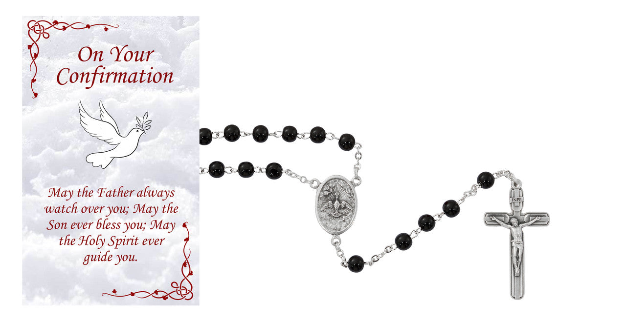 CO/Rosary/Blk Glass Beads