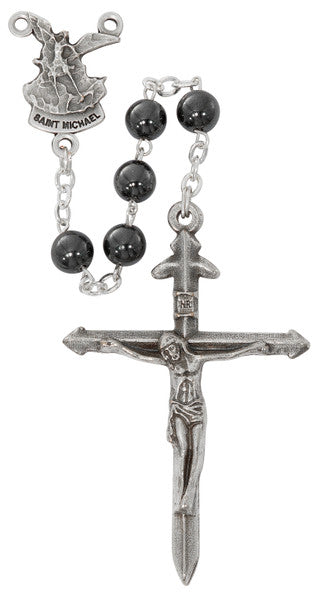 Rosary-Hematite-St Michael-6mm