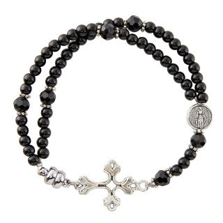 Bracelet-Prayerlet-Jet Glass