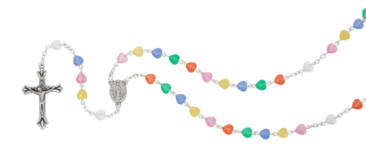 Rosary-Opal Heart-Multicolor
