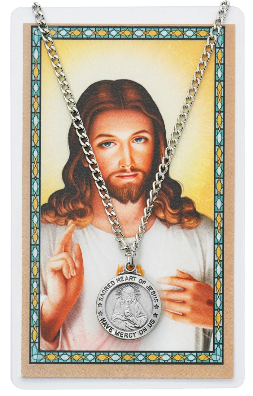 Necklace/Prayer Card/Sacred Heart