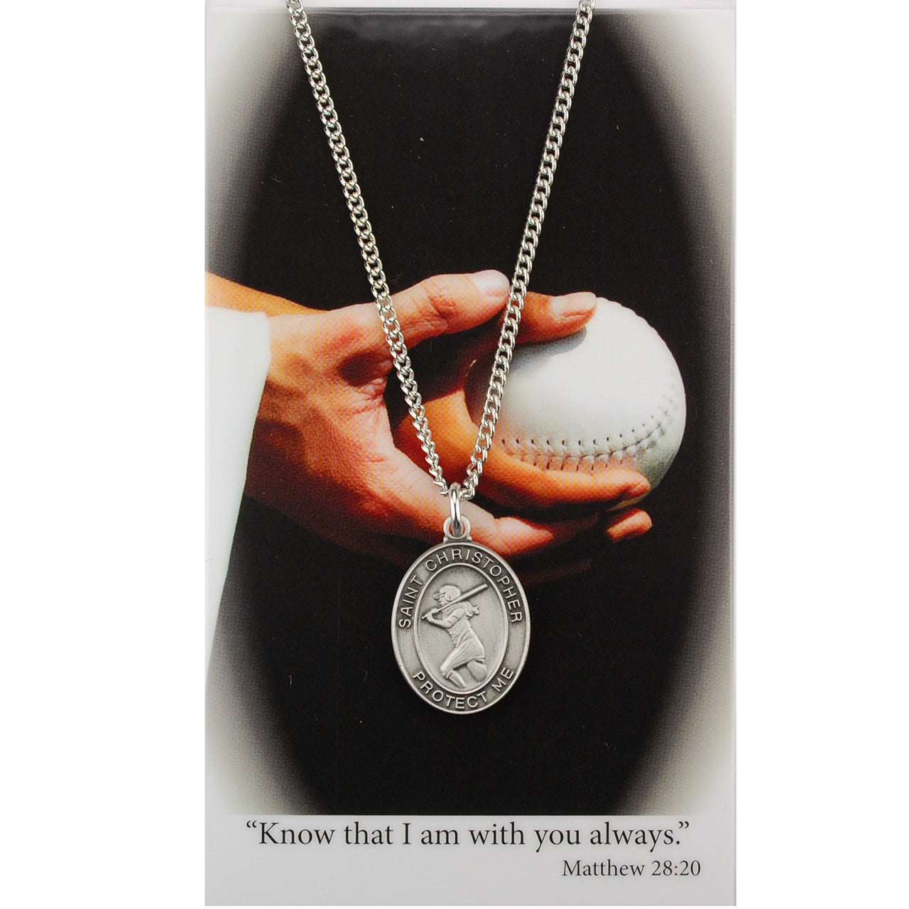 Necklace/GirlsSoftBall/St.Chris