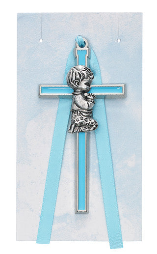 Cross/Crib/Boy/Blue/Silver