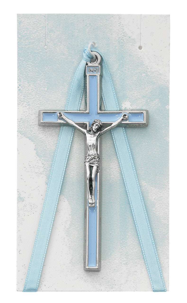 Crucifix-Crib-3.75"-Blue