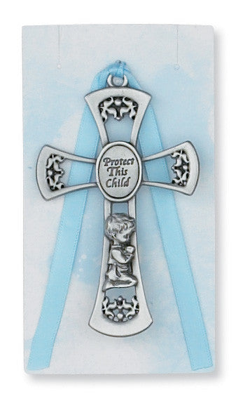 Cross/Crib/Blue/Protect This Child