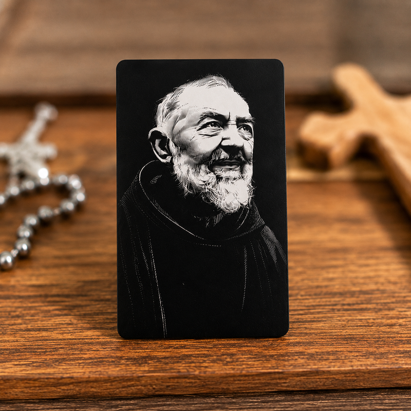 Prayer Card-Metal-St. Padre Pio