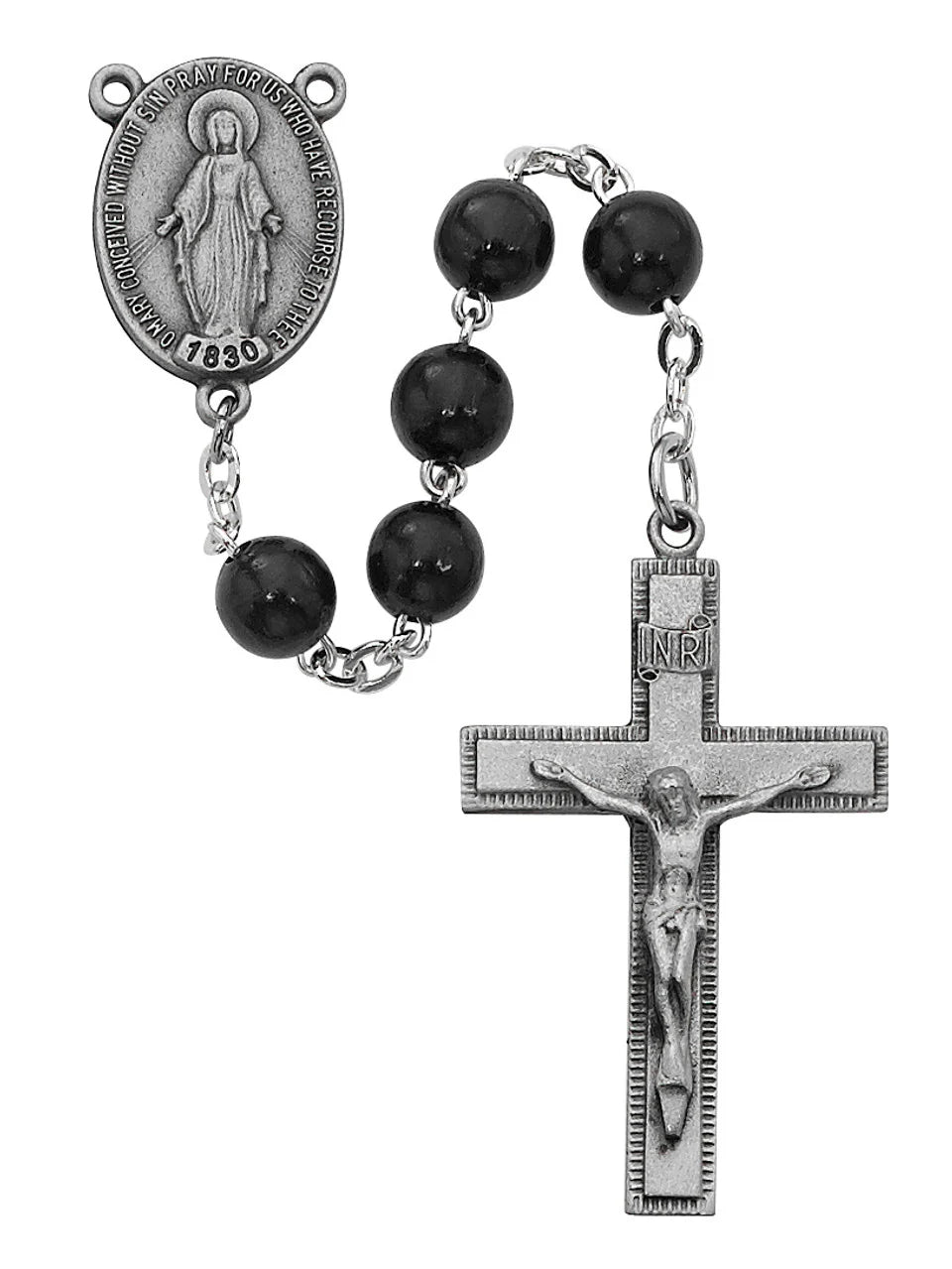 Rosary/7mm Black Wood/R434F