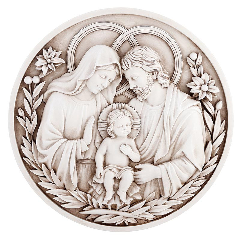 Plaque-Round-Holy Family-Resin-R5293
