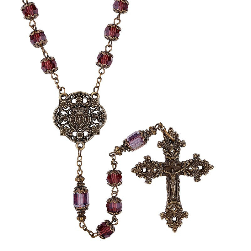Rosary-Crystal-Amethyst-Twin Hearts