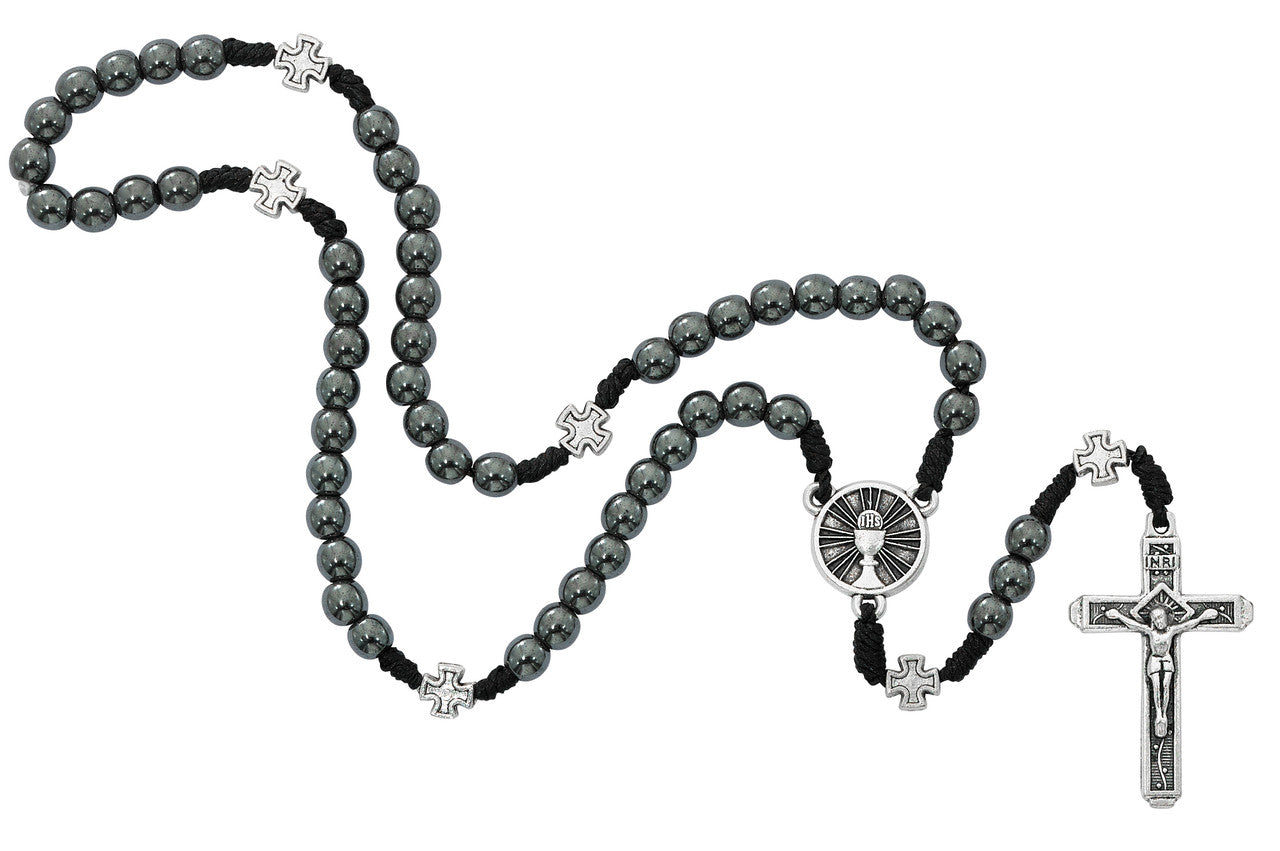 Rosary-CO-Black Hematite-6mm Corded