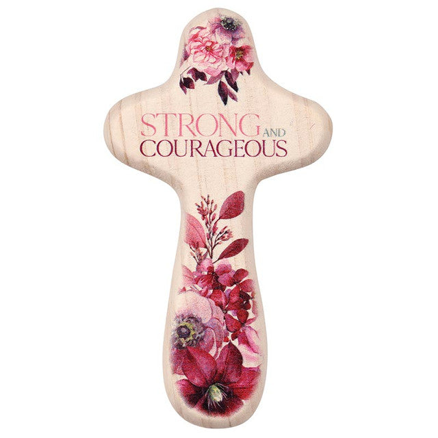 Cross-Handheld-Strong And Courageous-Dark Red