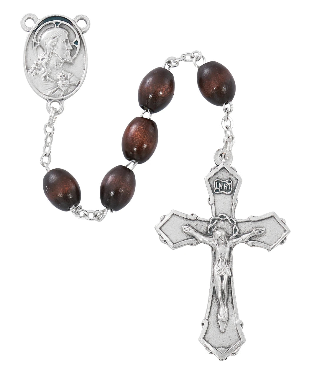 Rosary-Brown Wood-6x8mm