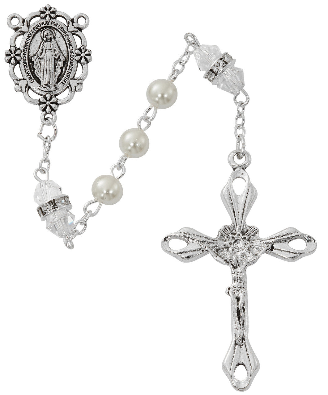 Rosary-Pearl 6MM-Crystal-R917CRKF