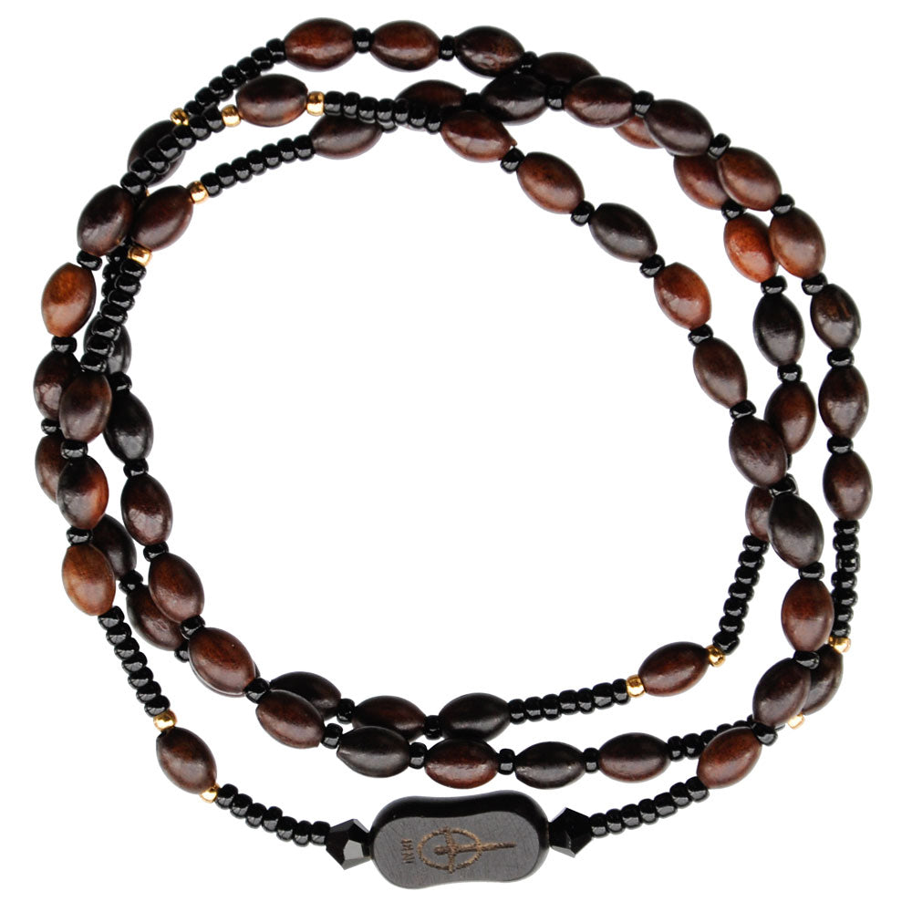 Bracelet-Rosary-Twist-Jujube Wood-Oval