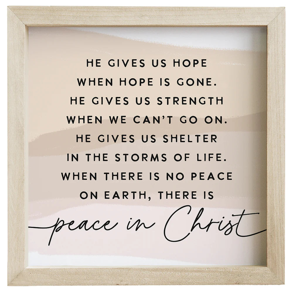 Plaque-Natural Wood Framed-Peace In Christ