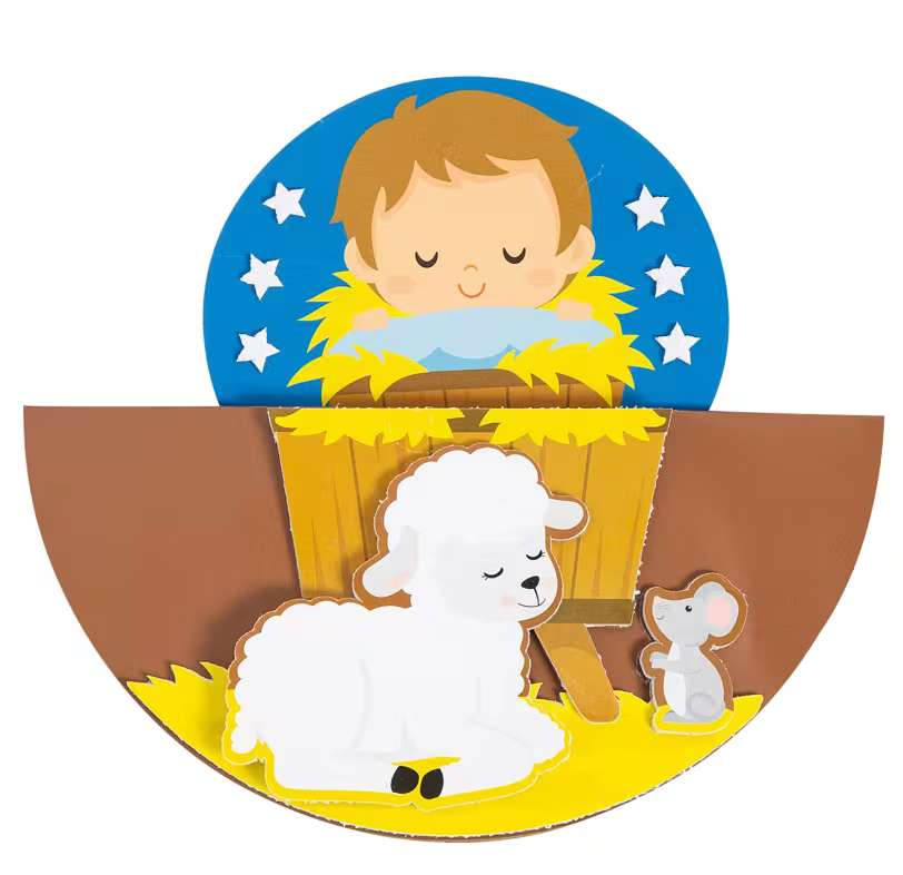 Craft Kit-Jesus In Manger-Foam-9"