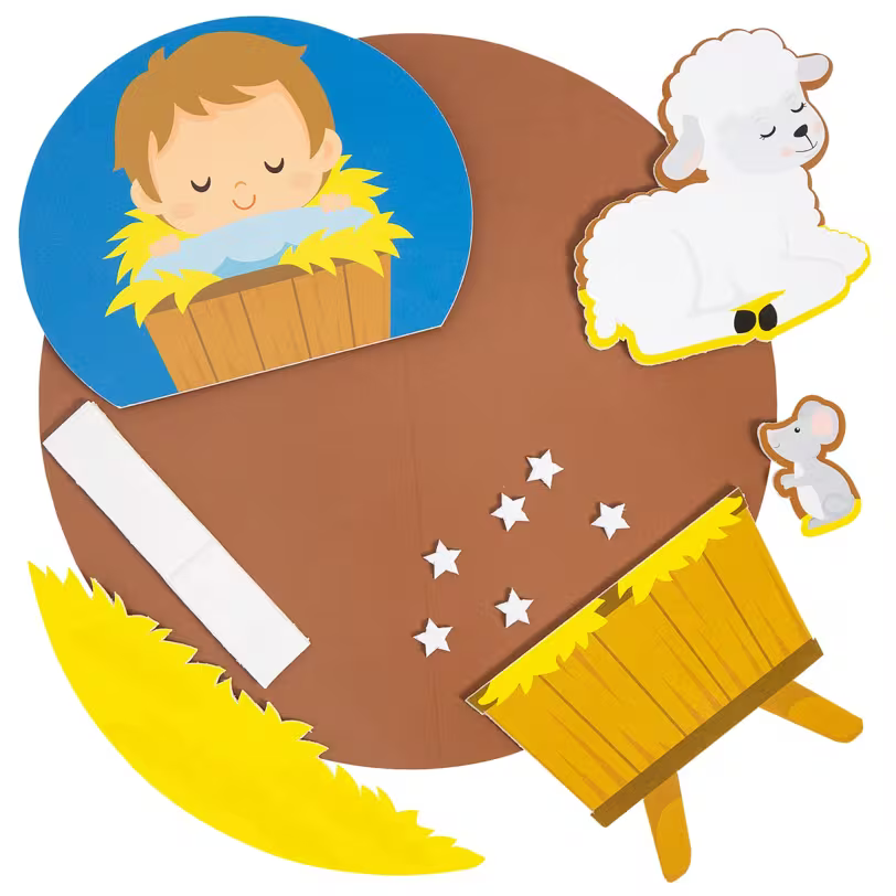 Craft Kit-Jesus In Manger-Foam-9"