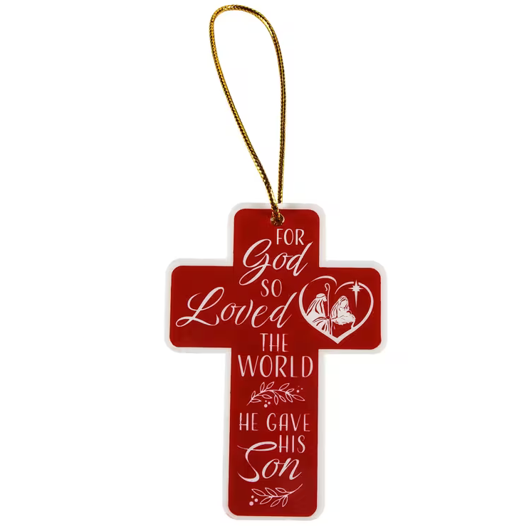 Ornament-Cross-Jhn 3:16-Christmas Star