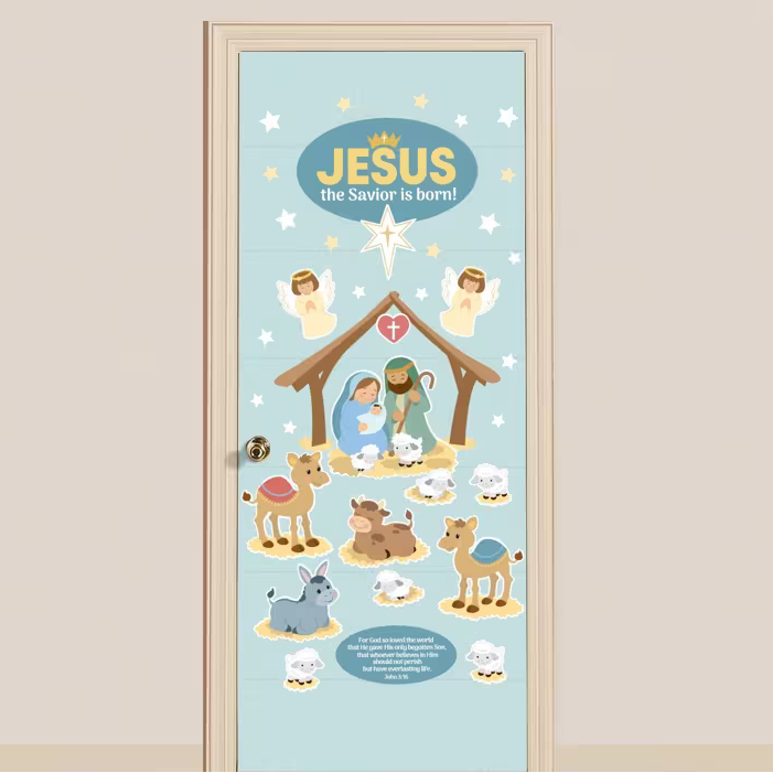 Craft Kit-Door Decorating-Nativity Scene-Jhn 3:16