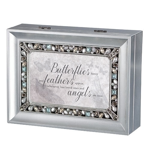 Music Box-Large-Silver-Butterflies