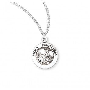 Necklace-SS-Rd Holy Baptism-18"-S139618TR