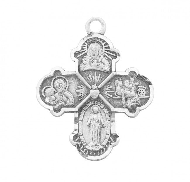 Necklace-SS-4-Way Medal-13"-S141013
