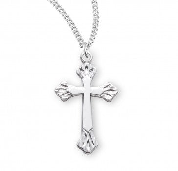 Necklace-SS Cross Fancy-Chain 18"-Boxed