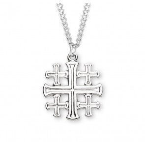 Necklace-SS-Jerusalem Cross-24"