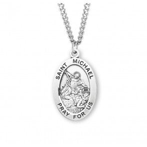 Necklace/St Michael/Oval/Sterli