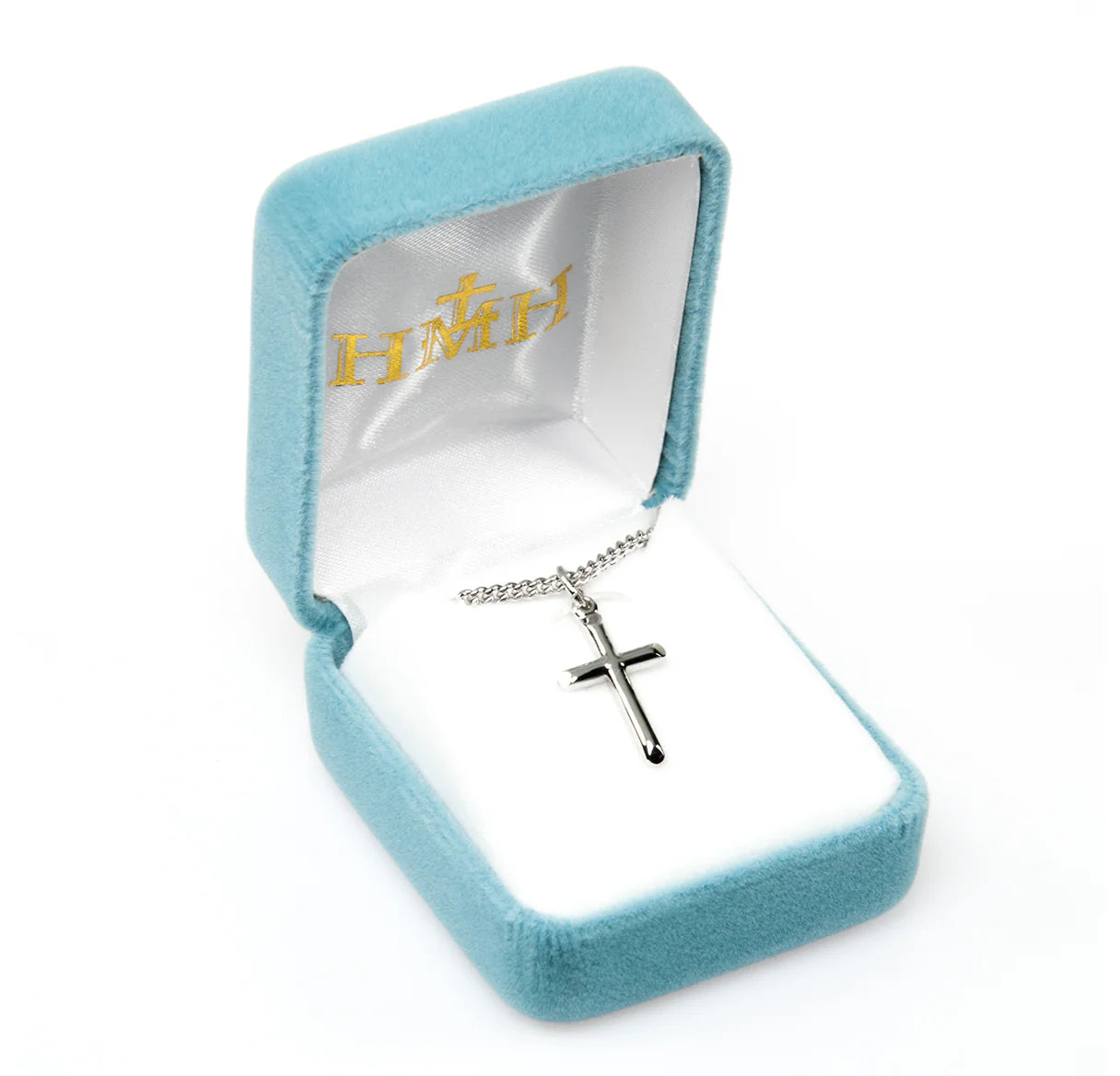 Necklace-Cross-SS-High Polished-18"
