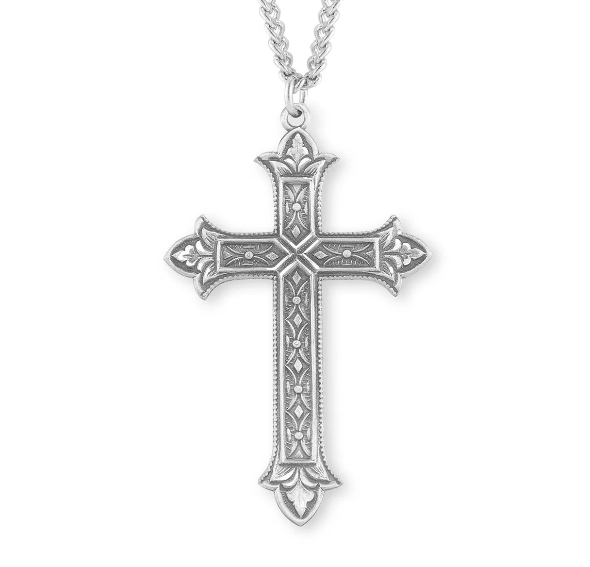 Necklace/SS/Detail Cross/24"