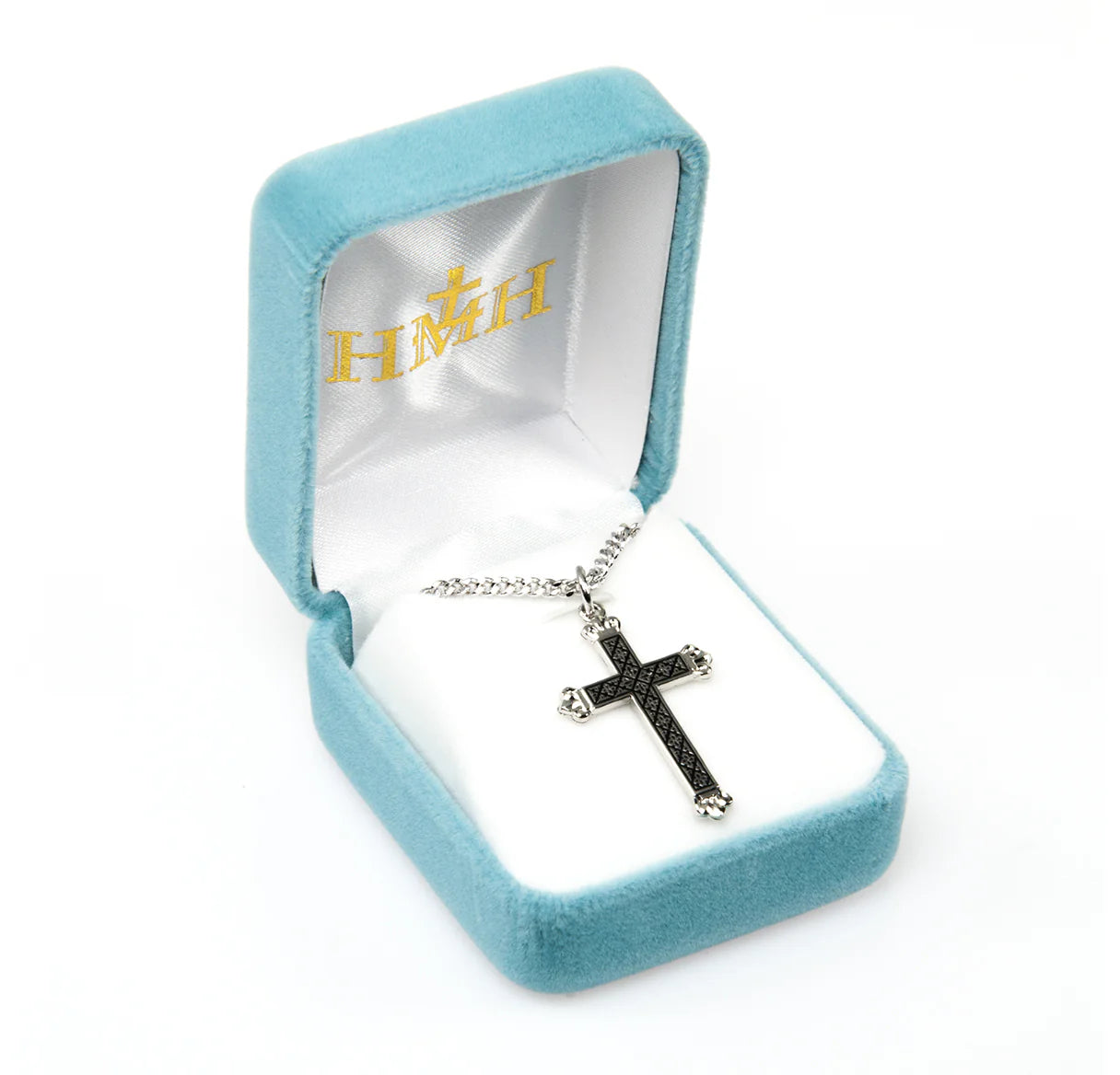 Necklace/SS/Cross/Etched