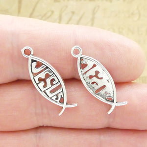 Charm/Jesus/Fish/Pewter