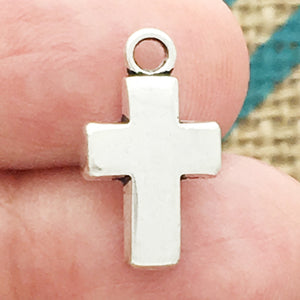 Charm/Pewter/PlainCross