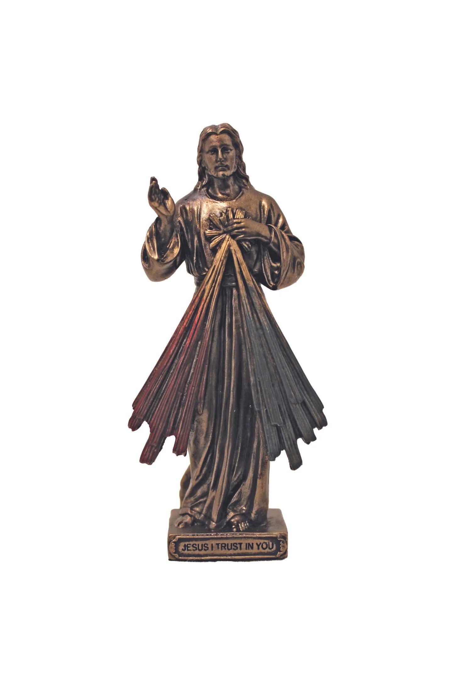 Statue-Divine Mercy-Hand Painted-Cold Cast Bronze
