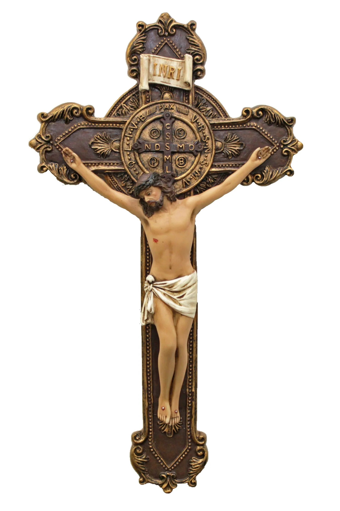 Crucifix/St.Benedict/Painted