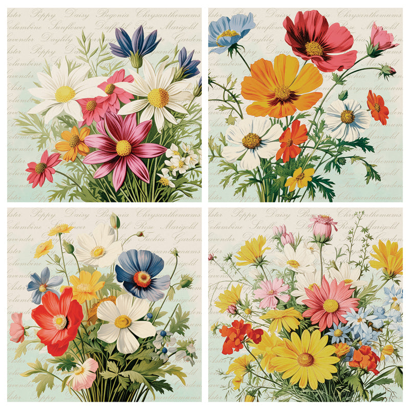 Coaster-Vintage Bouquet-4pc Set