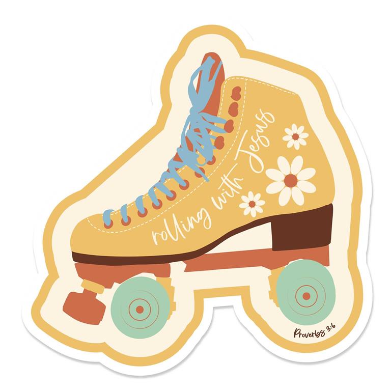 Sticker-Rolling With Jesus-Floral Skate