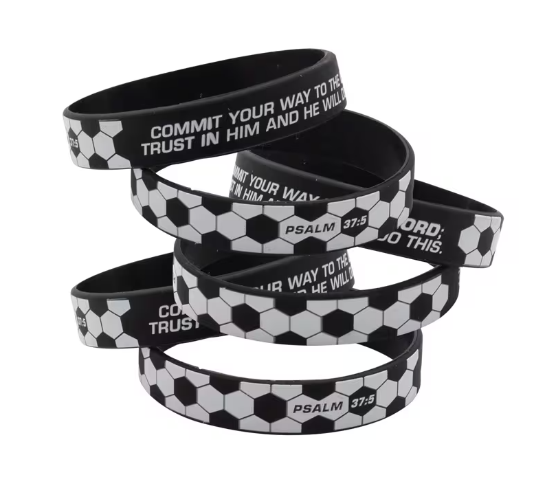 Bracelet-Soccer-Psa 37:5-Black & White