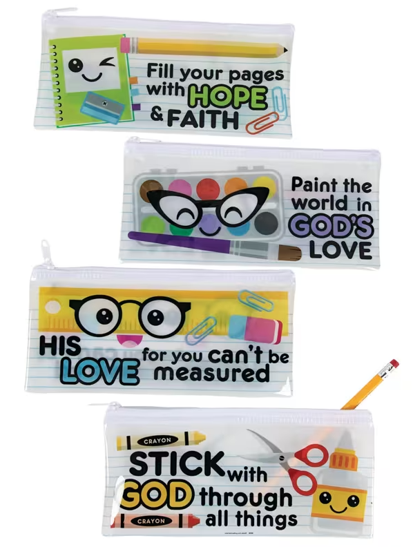 Pencil Case-Vinyl-Asstd Inspirational Messages