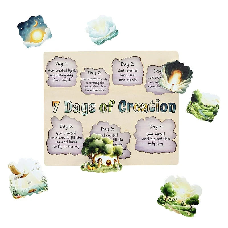 Puzzle-Wooden-7 Days Of Creation-12"